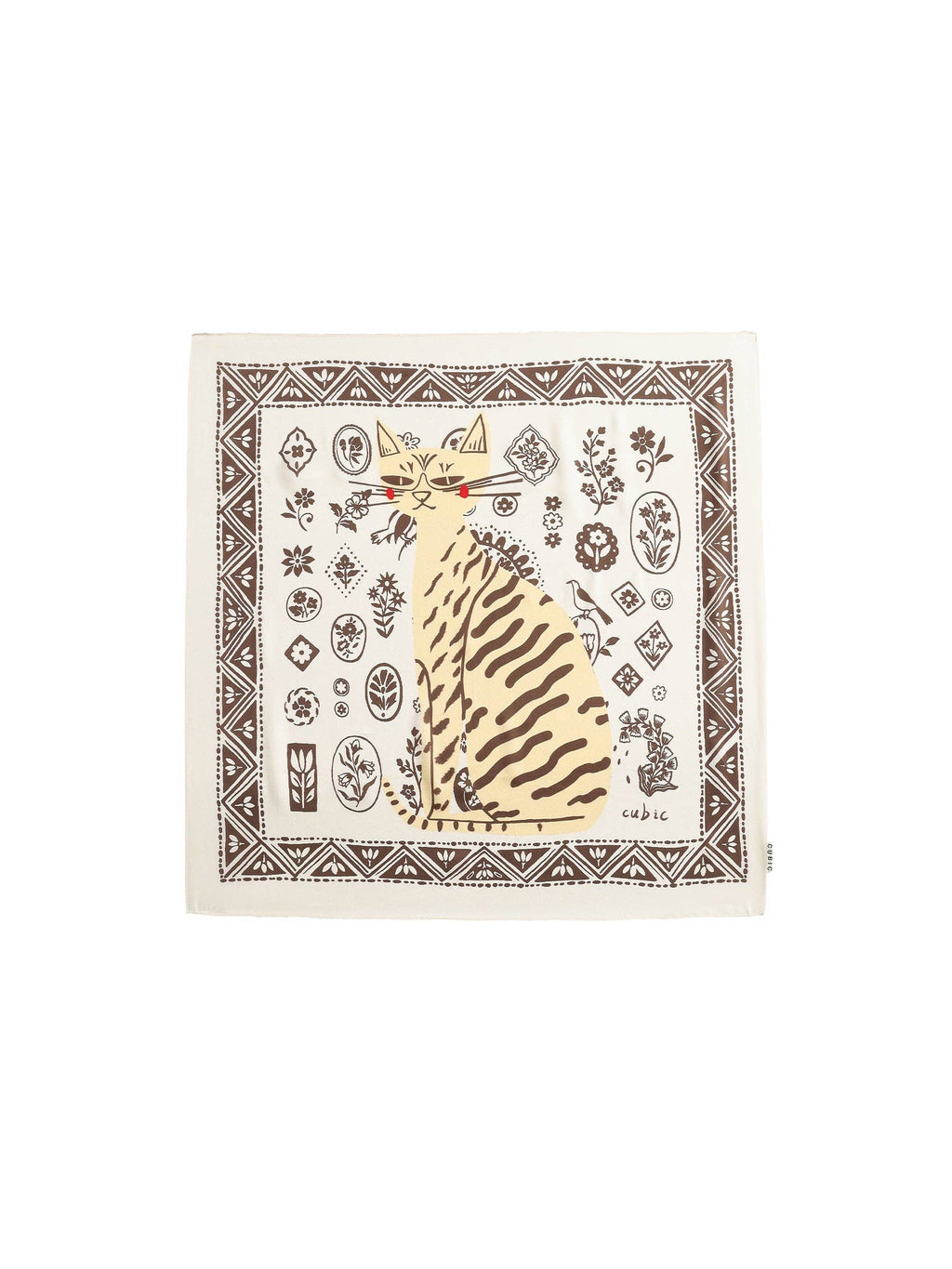 FOULARD CARRÉ EN SOIE À IMPRIMÉ ANIMAL