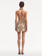 Robe Mini Transparente Élégante Sans Manches à Broderie Florale