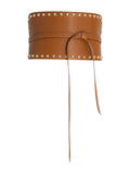 Ceinture Corset à Clous: Taille unique / Noix de pécan/or