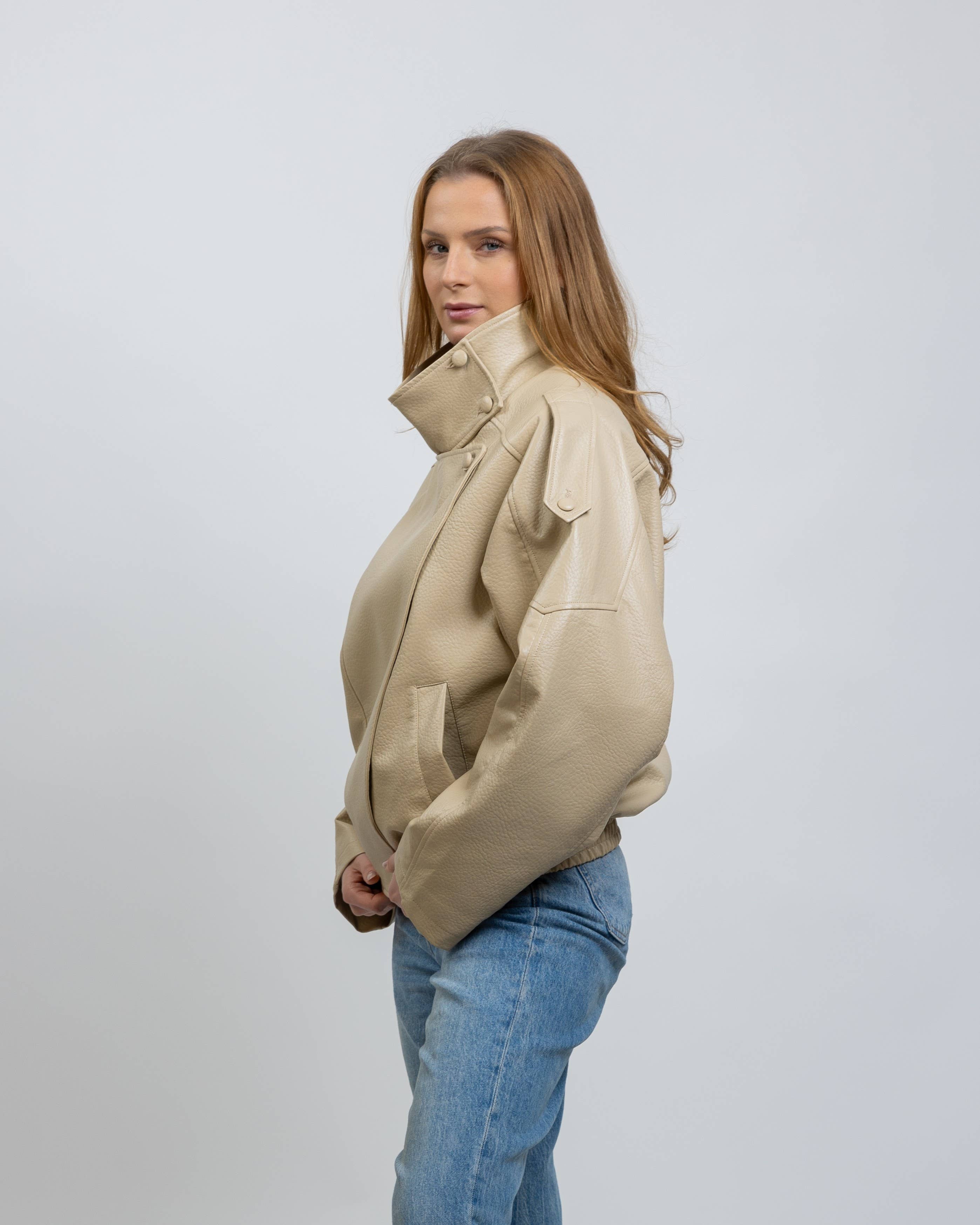 BLOUSON MOTARD EN SIMILICUIR