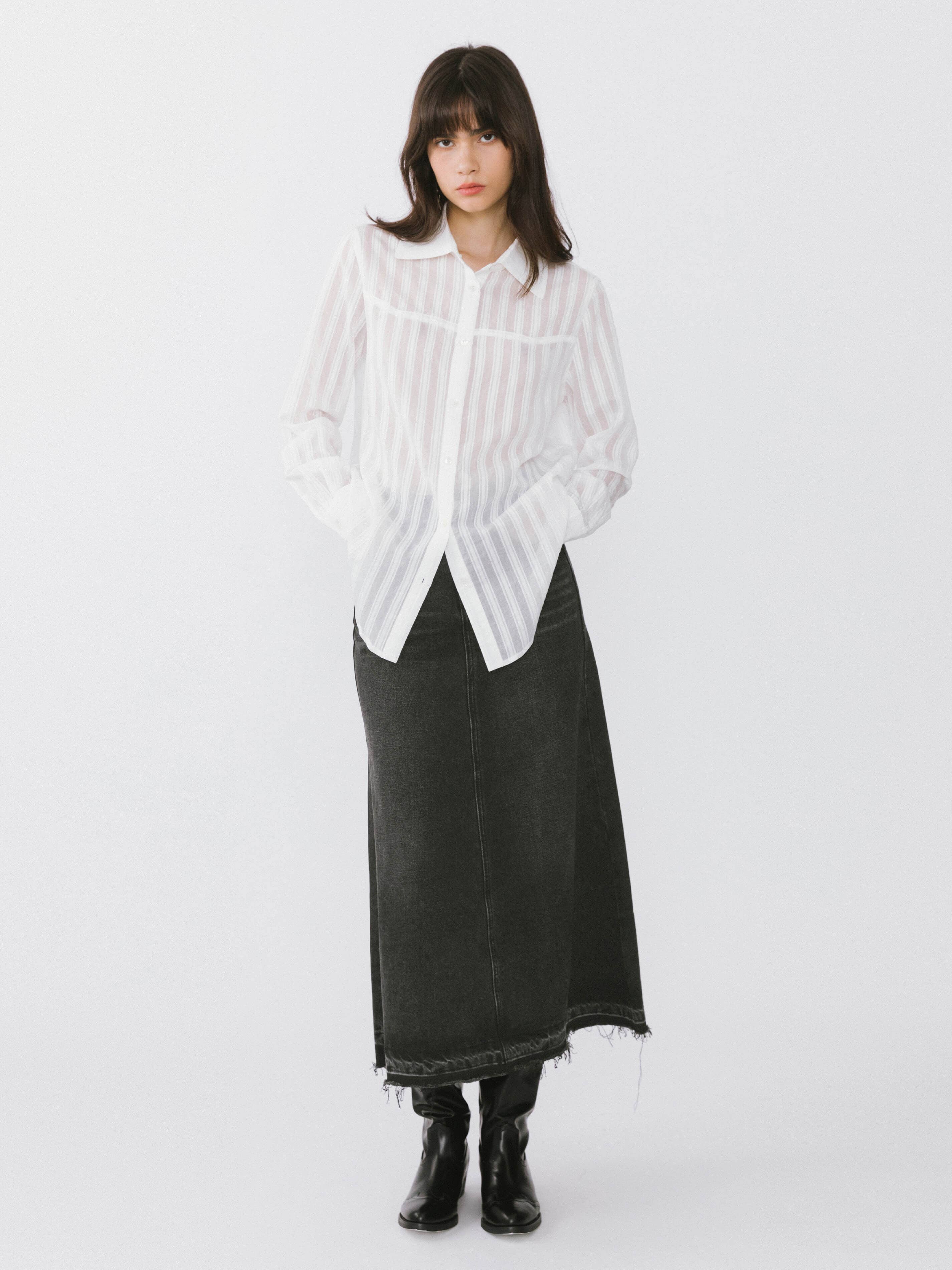 JUPE MAXI EN DENIM