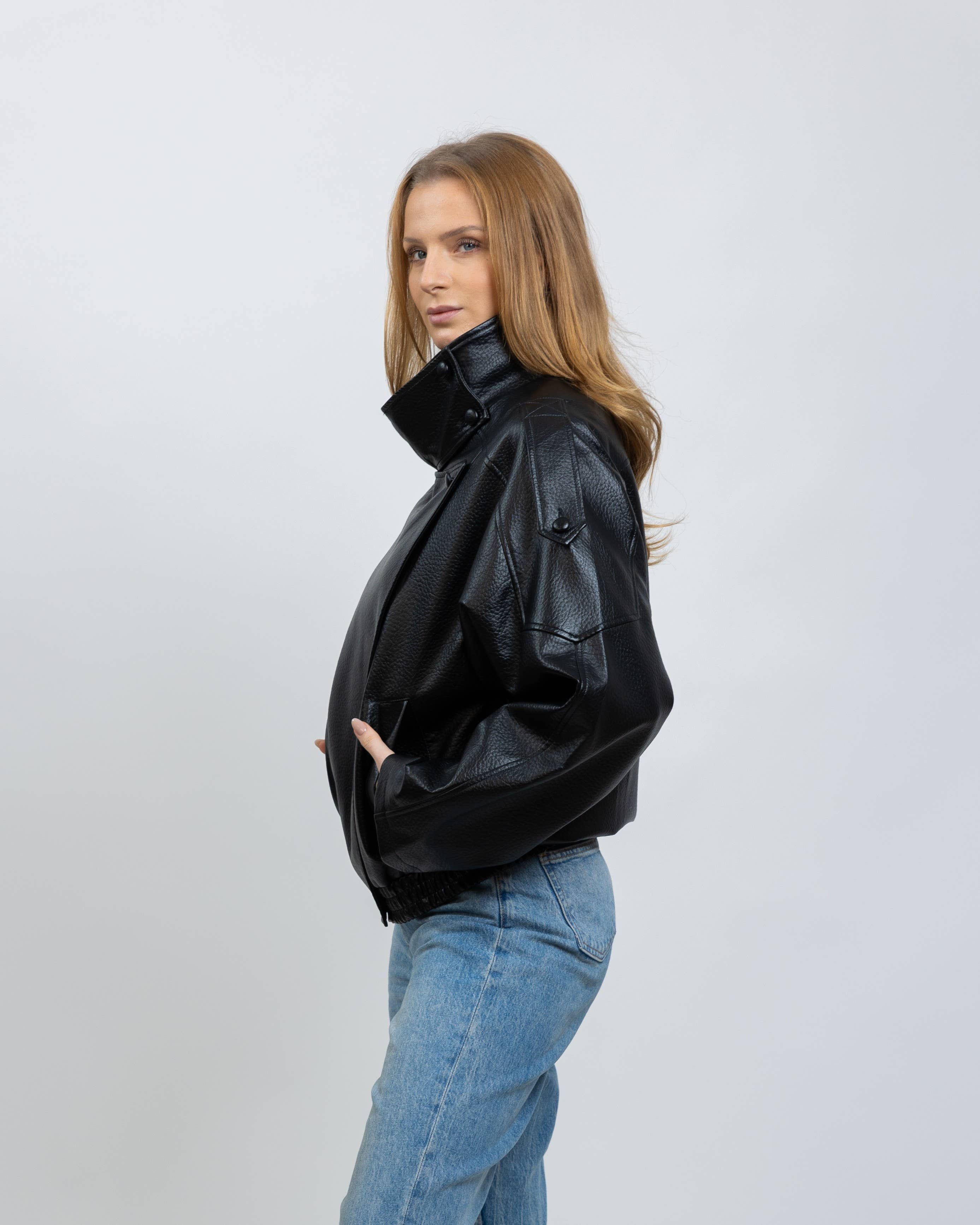 BLOUSON MOTARD EN SIMILICUIR