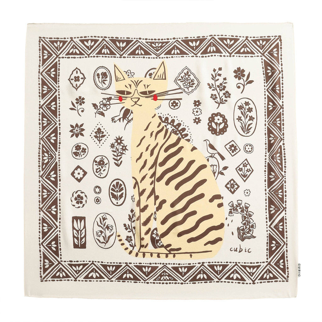 FOULARD CARRÉ EN SOIE À IMPRIMÉ ANIMAL