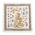 FOULARD CARRÉ EN SOIE À IMPRIMÉ ANIMAL