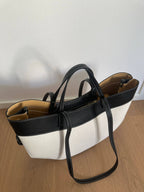Grand sac DAPHNE en toile: Cognac (cuir)