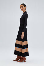 JUPE EN MAILLE RAYÉE AVEC TAILLE ÉLASTIQUE