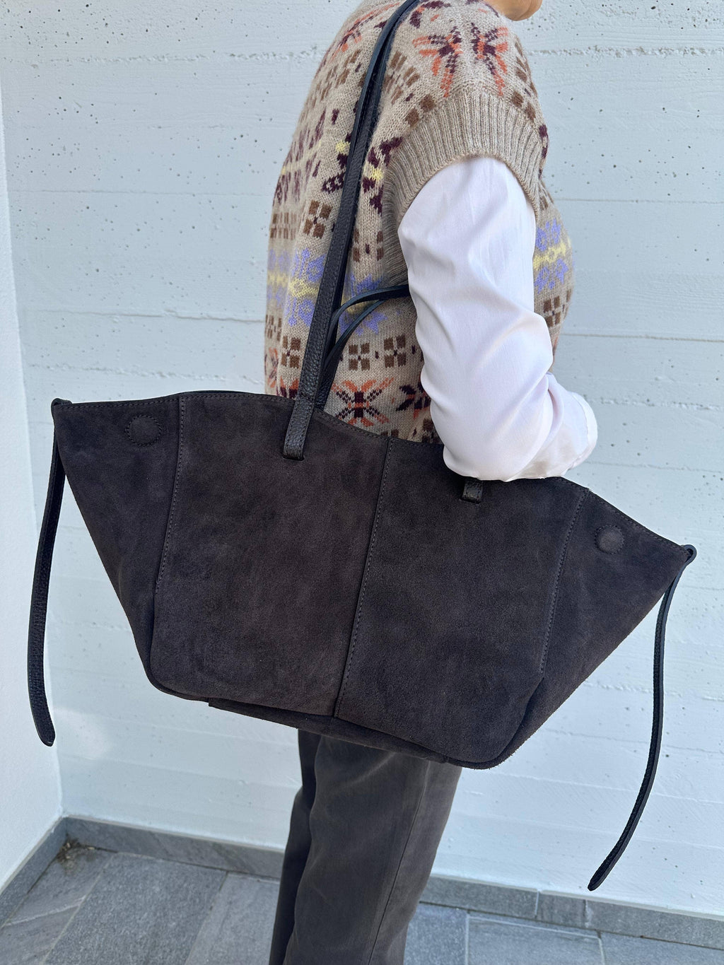 SAC CAPRI DAIM COULEUR COGNAC