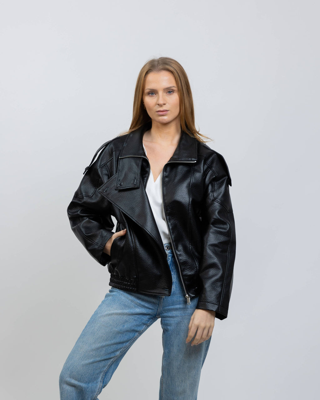 BLOUSON MOTARD EN SIMILICUIR