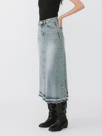 JUPE MAXI EN DENIM