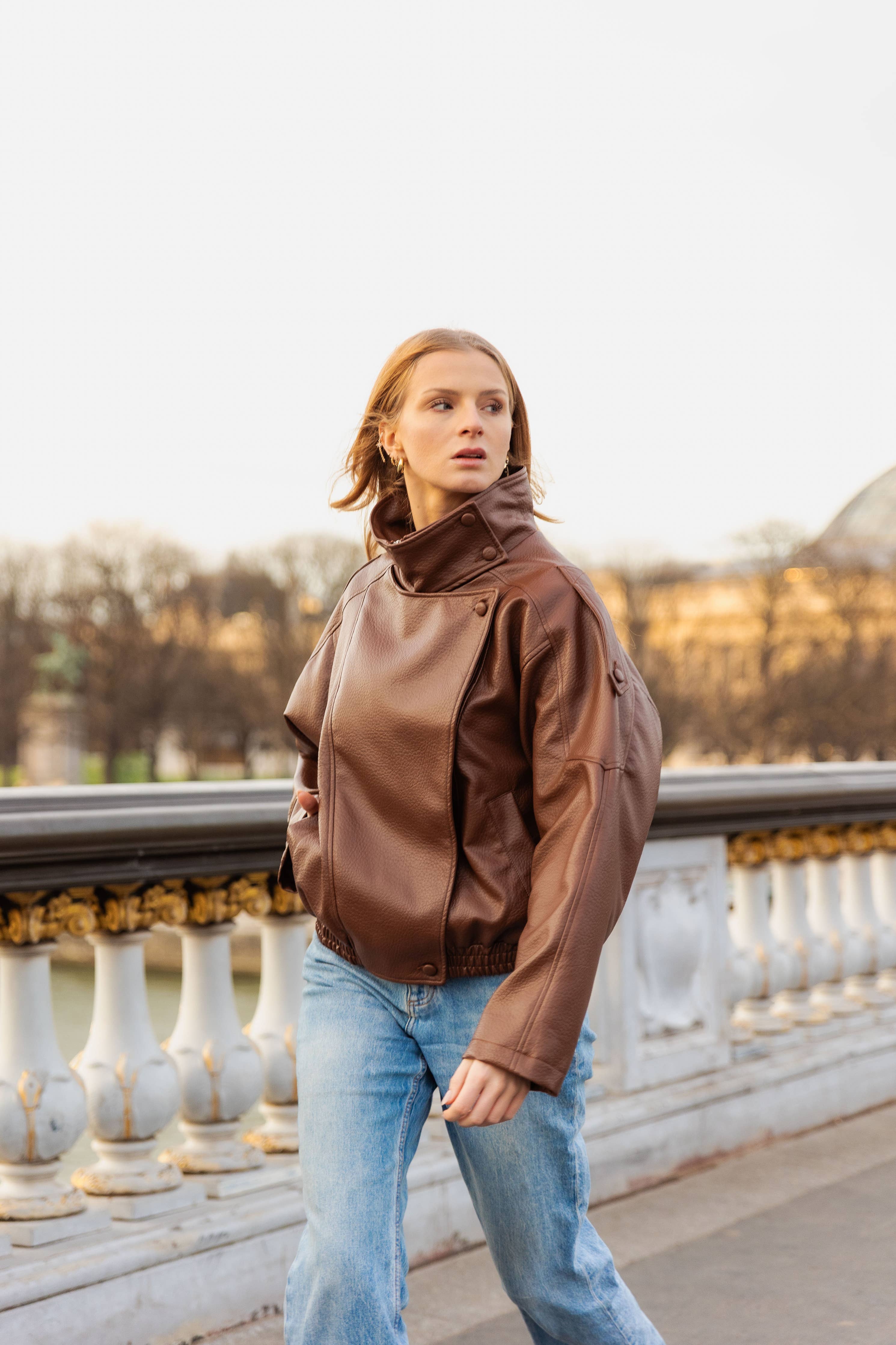 BLOUSON MOTARD EN SIMILICUIR