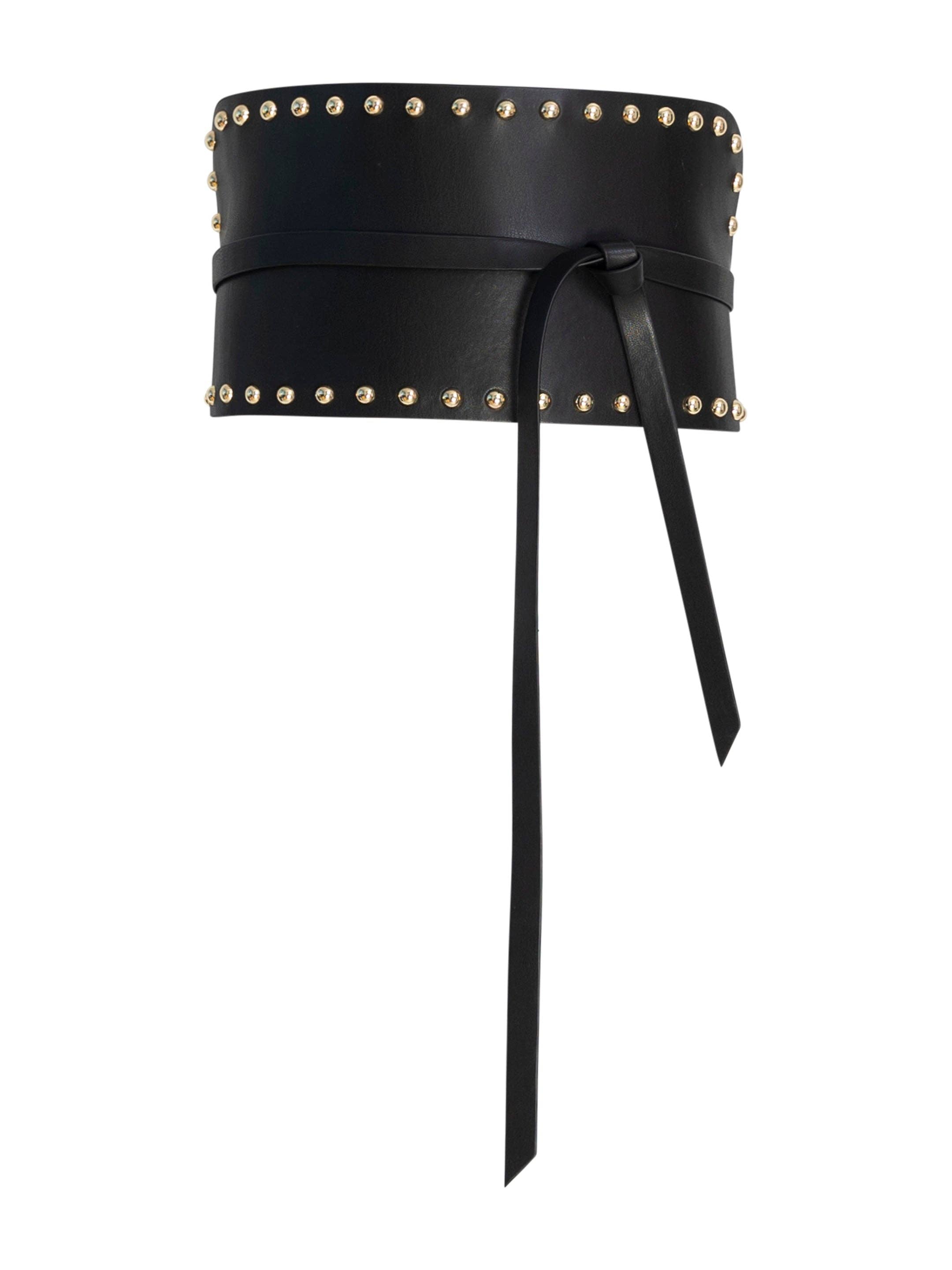 Ceinture Corset à Clous: Taille unique / Noix de pécan/or