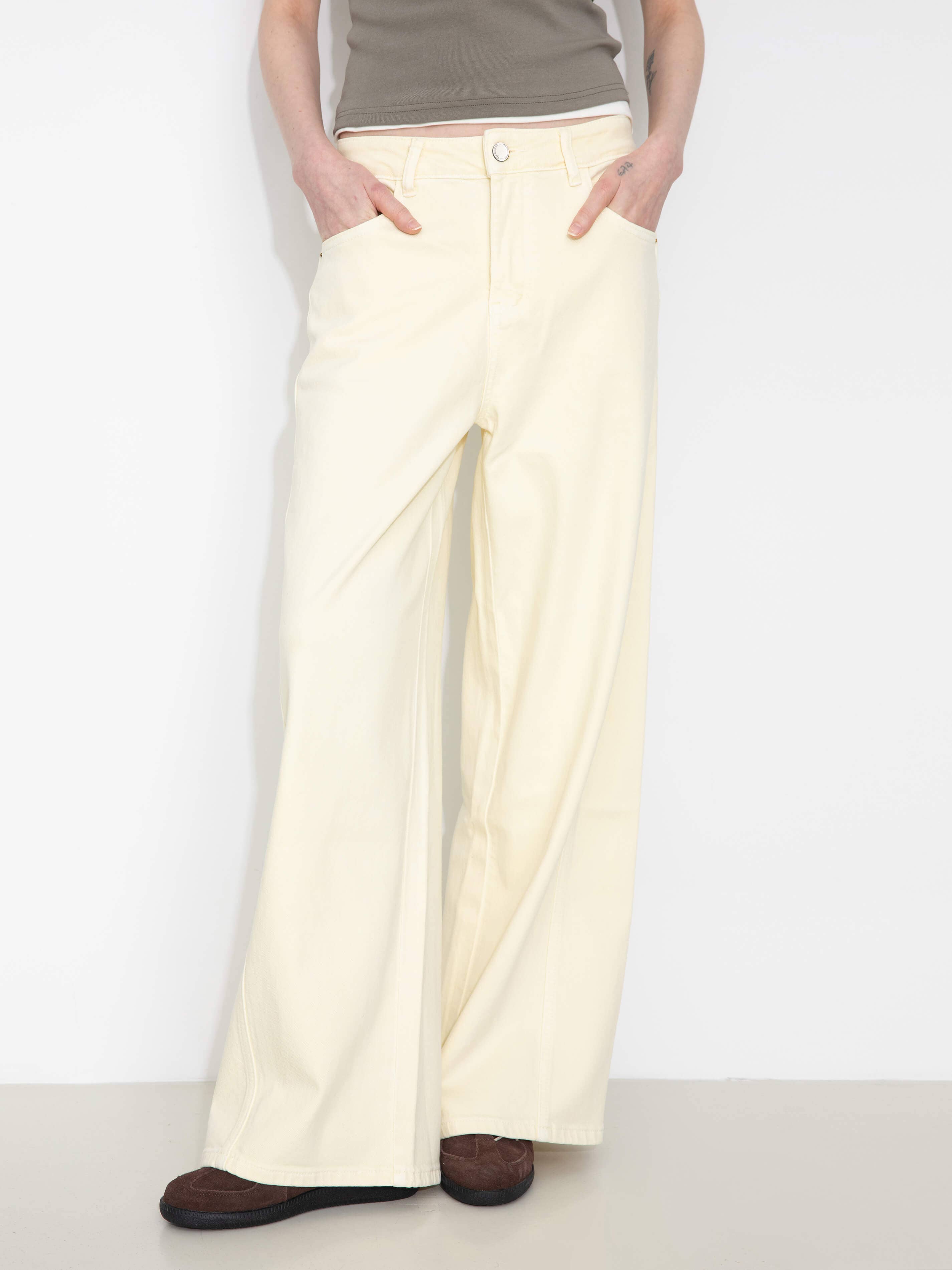 Jean Droit à Jambes Larges - Taille Haute Vintage