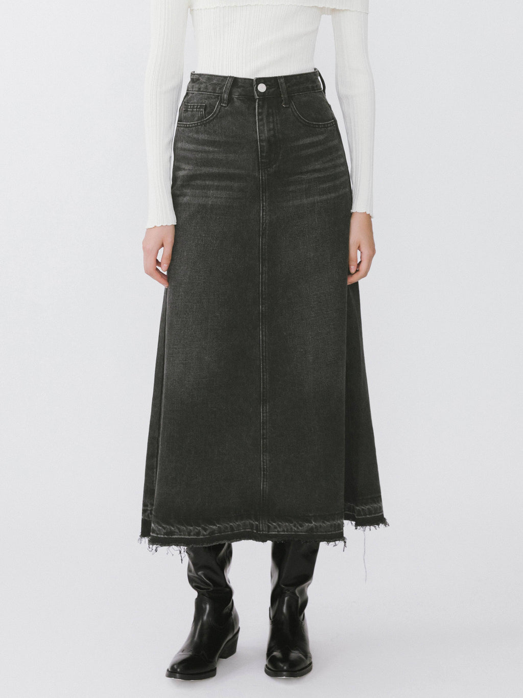 JUPE MAXI EN DENIM