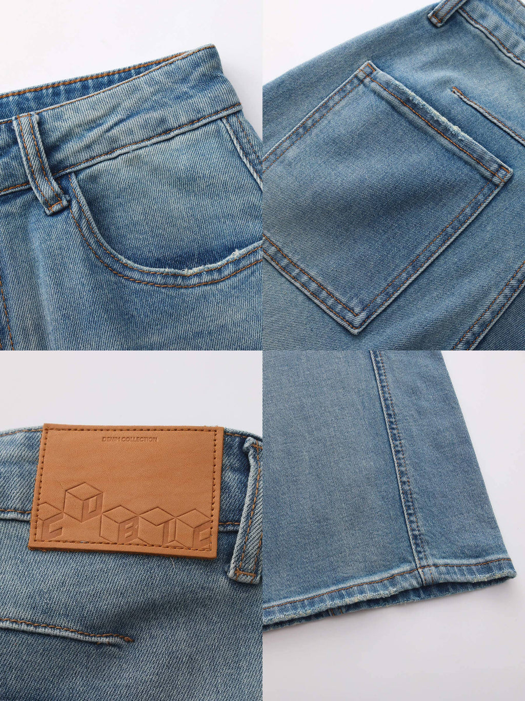 Jean Droit à Jambes Larges - Taille Haute Vintage