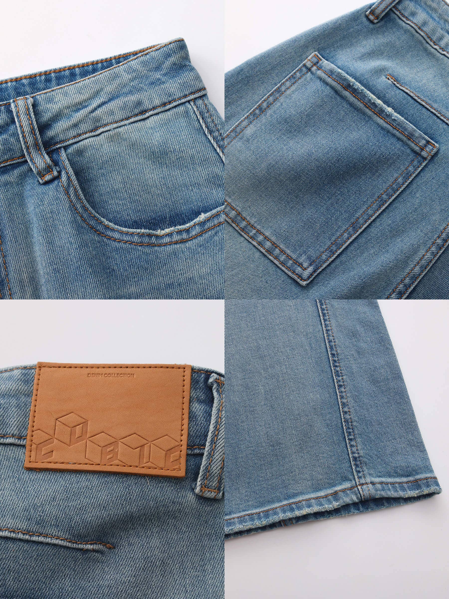 Jean Droit à Jambes Larges - Taille Haute Vintage