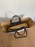 Grand sac DAPHNE en toile: Cognac (cuir)