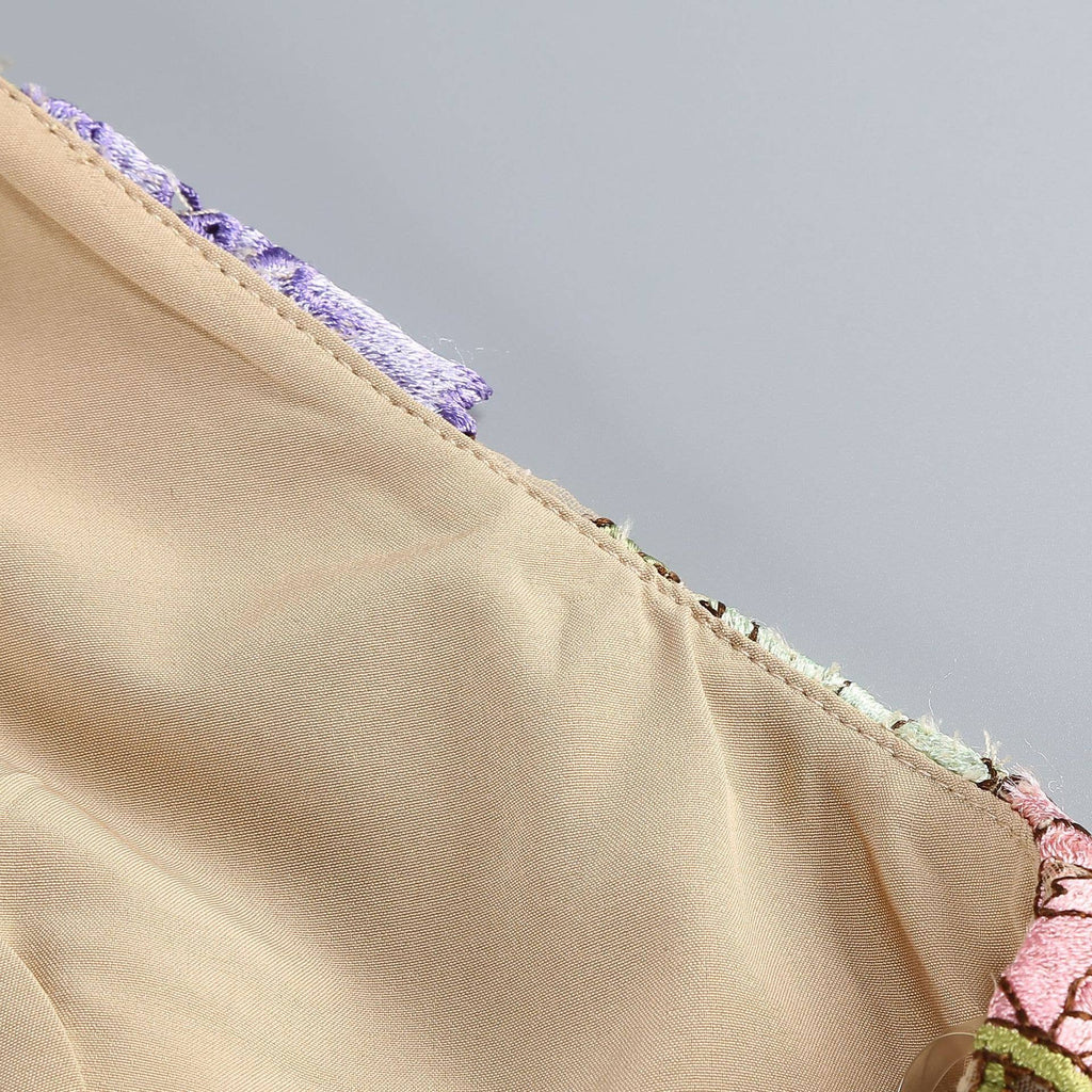 Robe Mini Transparente Élégante Sans Manches à Broderie Florale