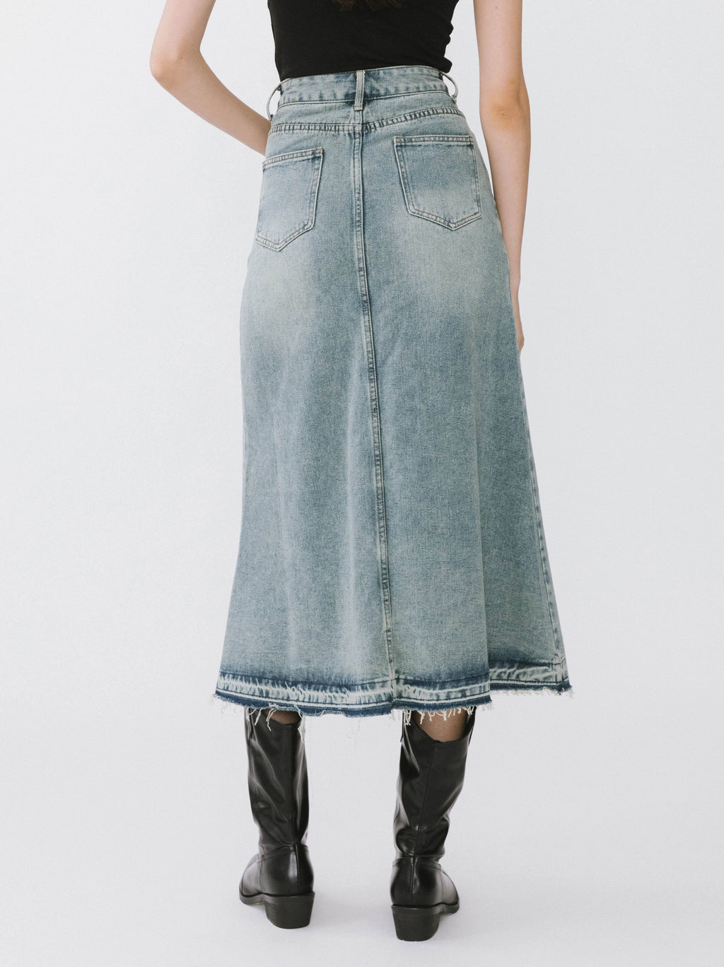 JUPE MAXI EN DENIM