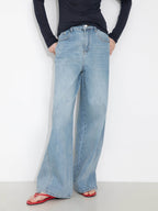 Jean Droit à Jambes Larges - Taille Haute Vintage