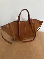 SAC CAPRI DAIM COULEUR COGNAC
