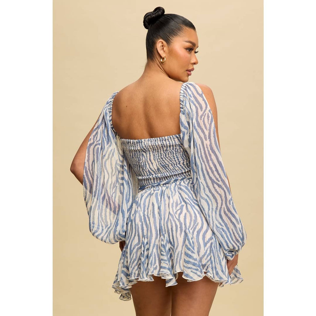 Combinaison Volante Imprimé Zèbre - Féminité & Tendance