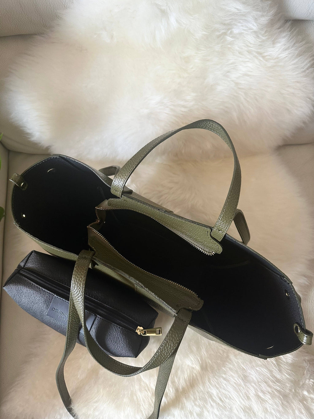 CAPRI- Cuir véritable: Taupe