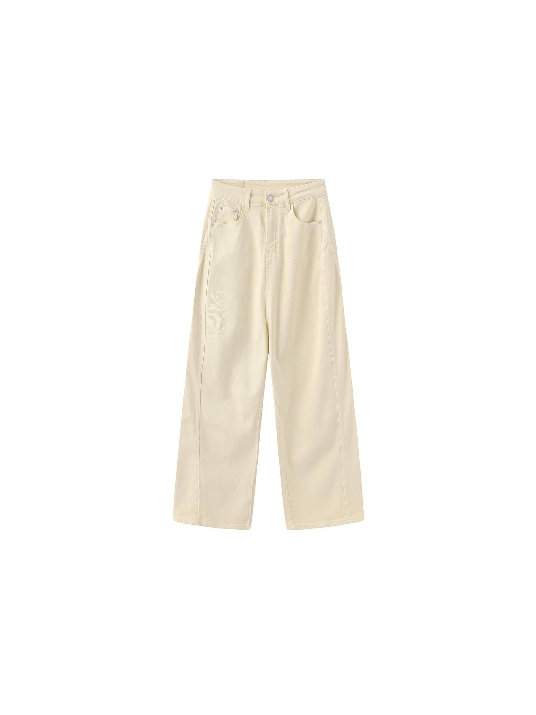 Jean Droit à Jambes Larges - Taille Haute Vintage