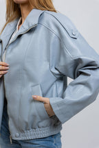 BLOUSON MOTARD EN SIMILICUIR