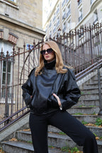 BLOUSON MOTARD EN SIMILICUIR