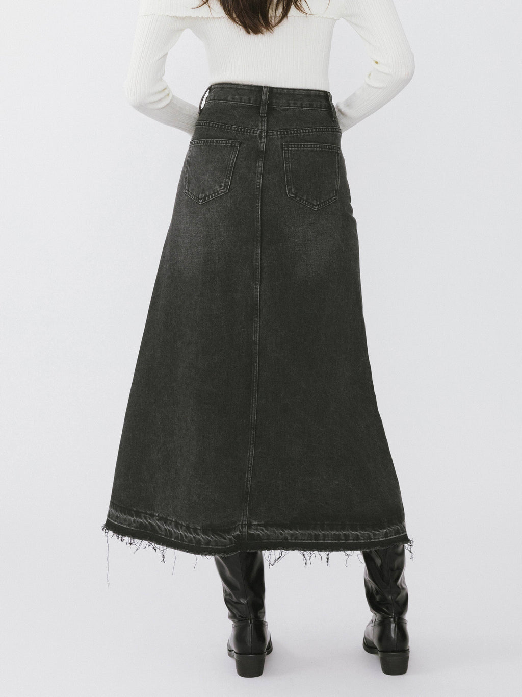 JUPE MAXI EN DENIM