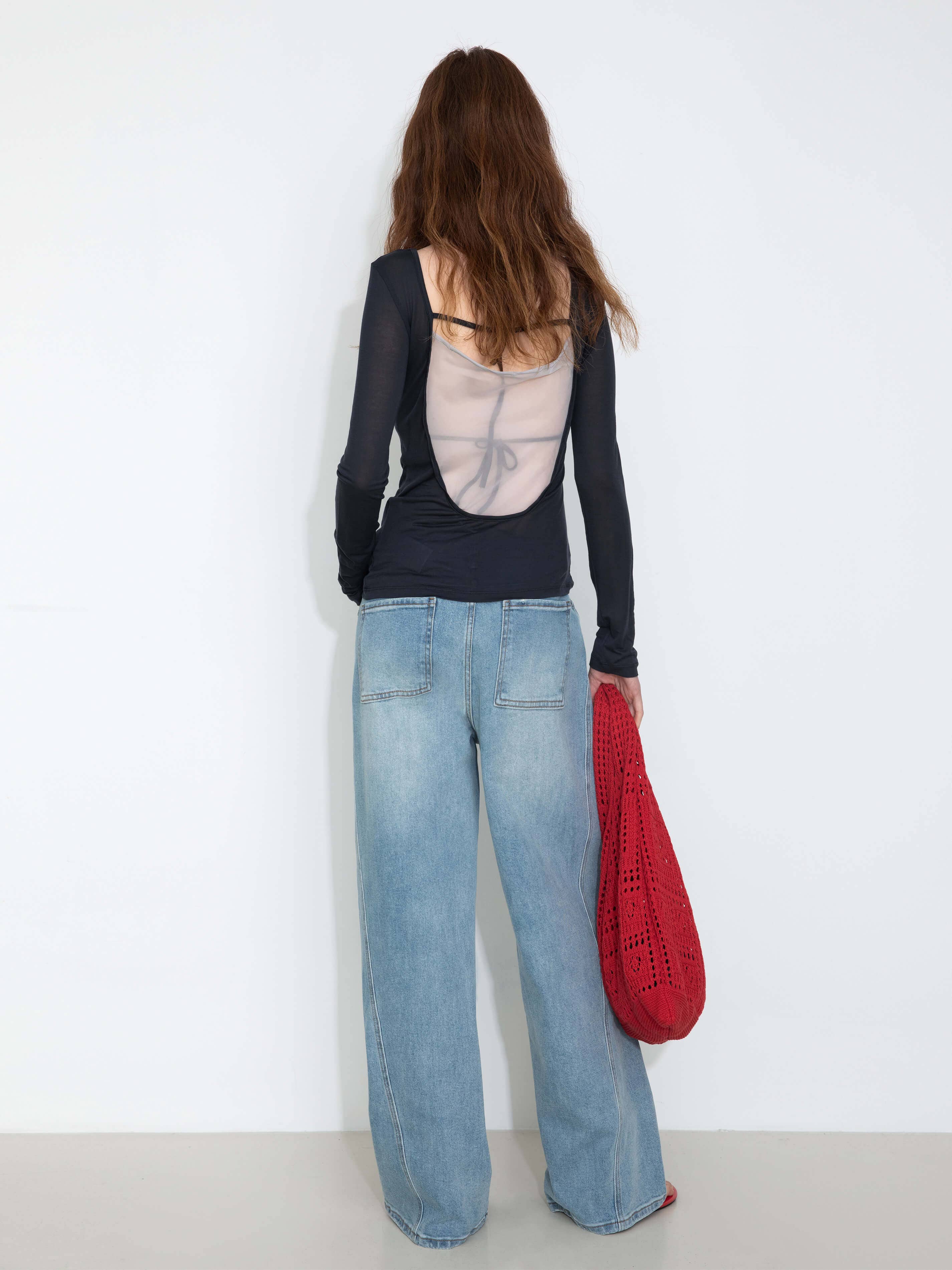 Jean Droit à Jambes Larges - Taille Haute Vintage
