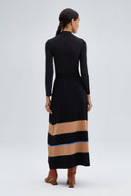 JUPE EN MAILLE RAYÉE AVEC TAILLE ÉLASTIQUE