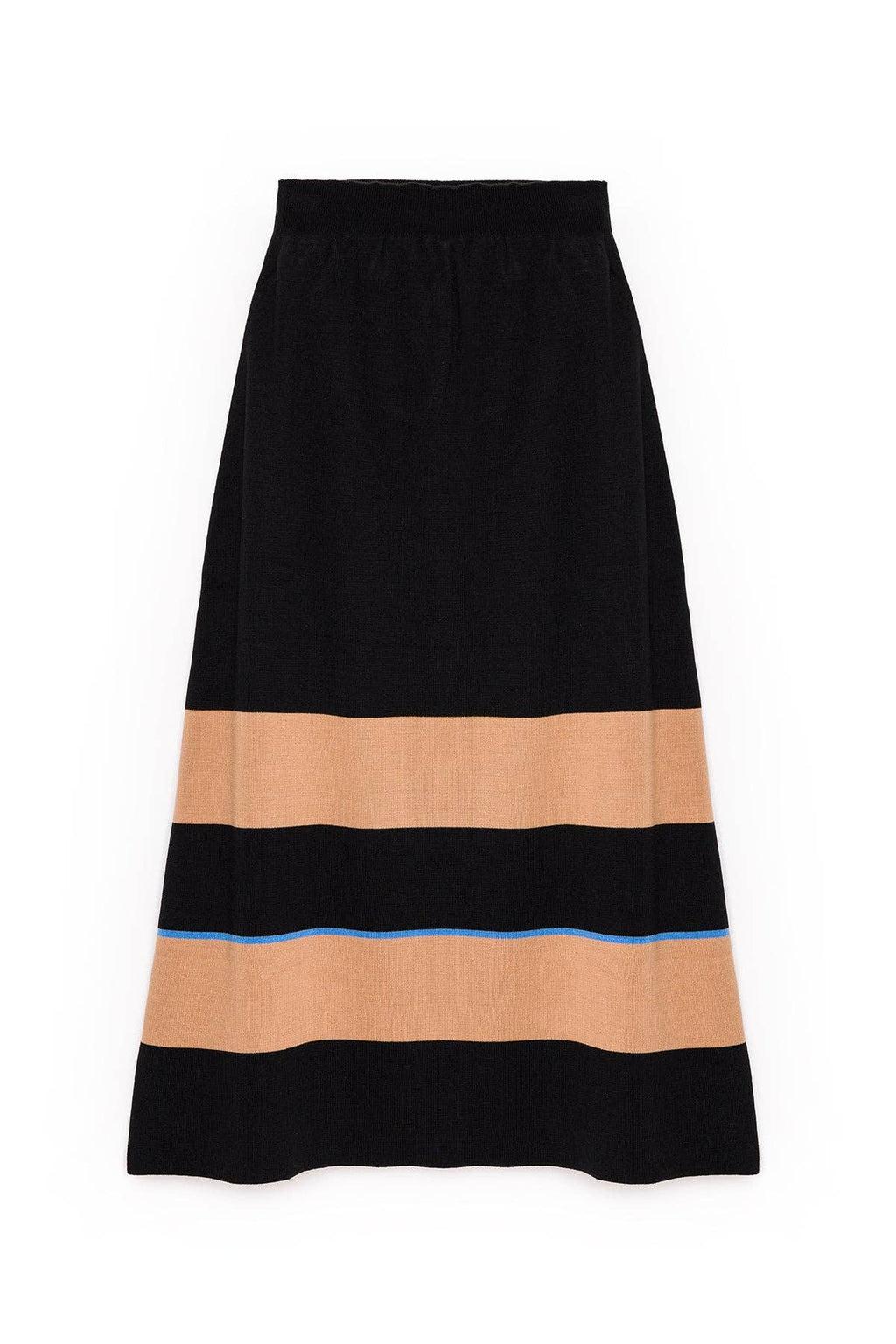 JUPE EN MAILLE RAYÉE AVEC TAILLE ÉLASTIQUE